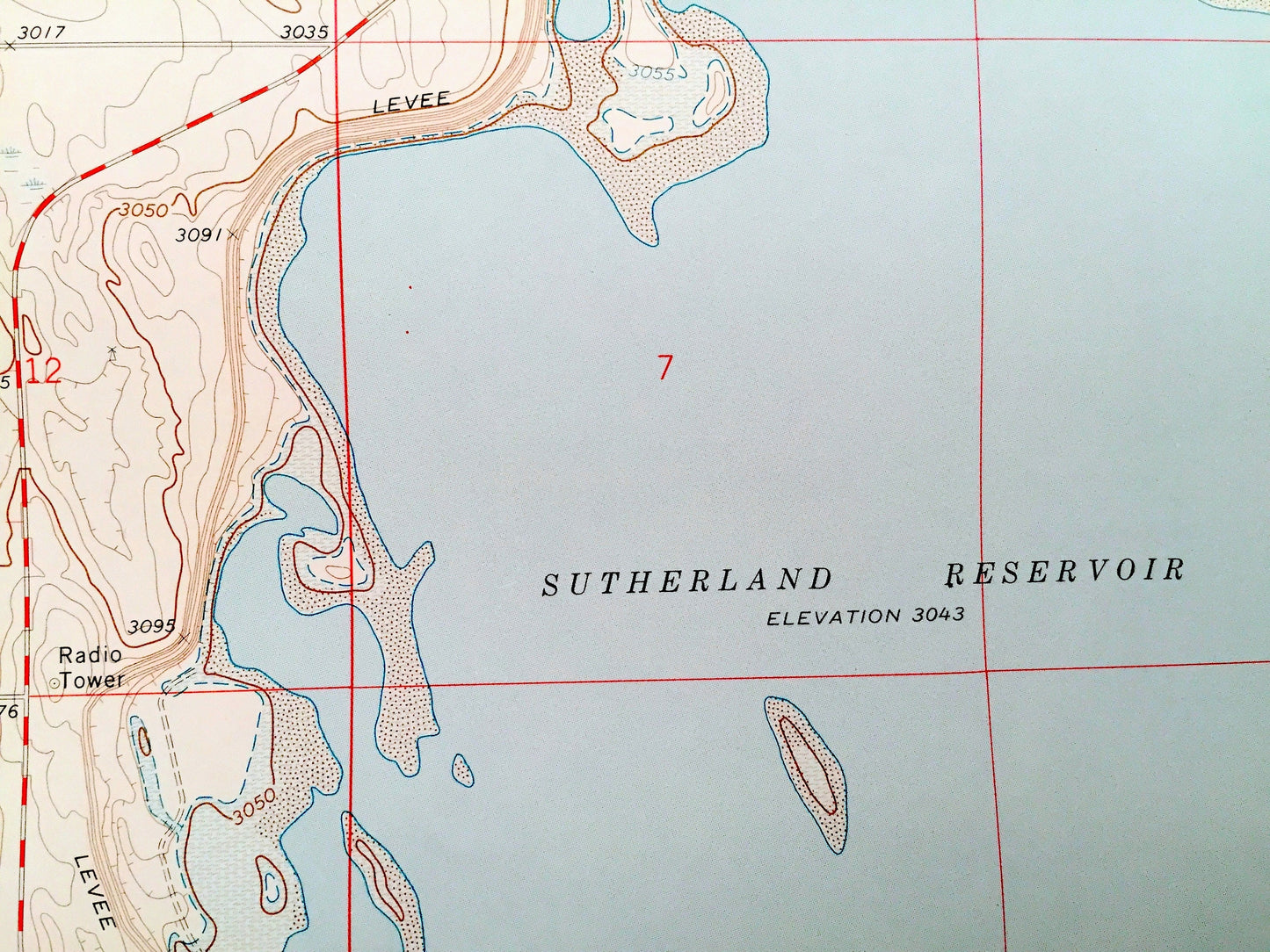 Antique Sutherland Reservoir West, Nebraska 1971 US Geological Survey Topographic Map – Lincoln County, Sutherland State Park, North Platte