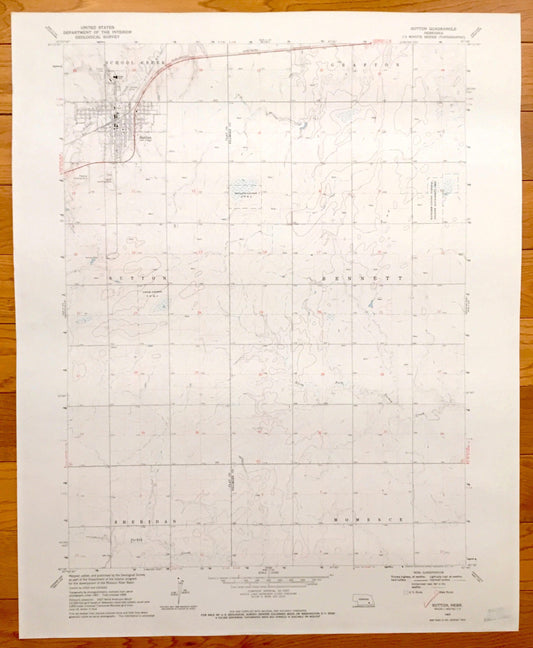 Antique Sutton, Nebraska 1969 US Geological Survey Topographic Map – Clay, Fillmore County, Sheridan, Momence, Bennett, Grafton, NE