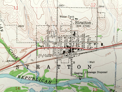 Antique Stratton, Nebraska 1962 US Geological Survey Topographic Map – Pleasant View, Swanson Lake, Starkey, Webster, Hitchcock County, NE