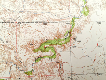Antique Ainsworth, Nebraska 1954 US Geological Survey Topographic Map – Buffalo, Pine Glen, Brown County, Buffalo Flats, Ainsworth Table, NE