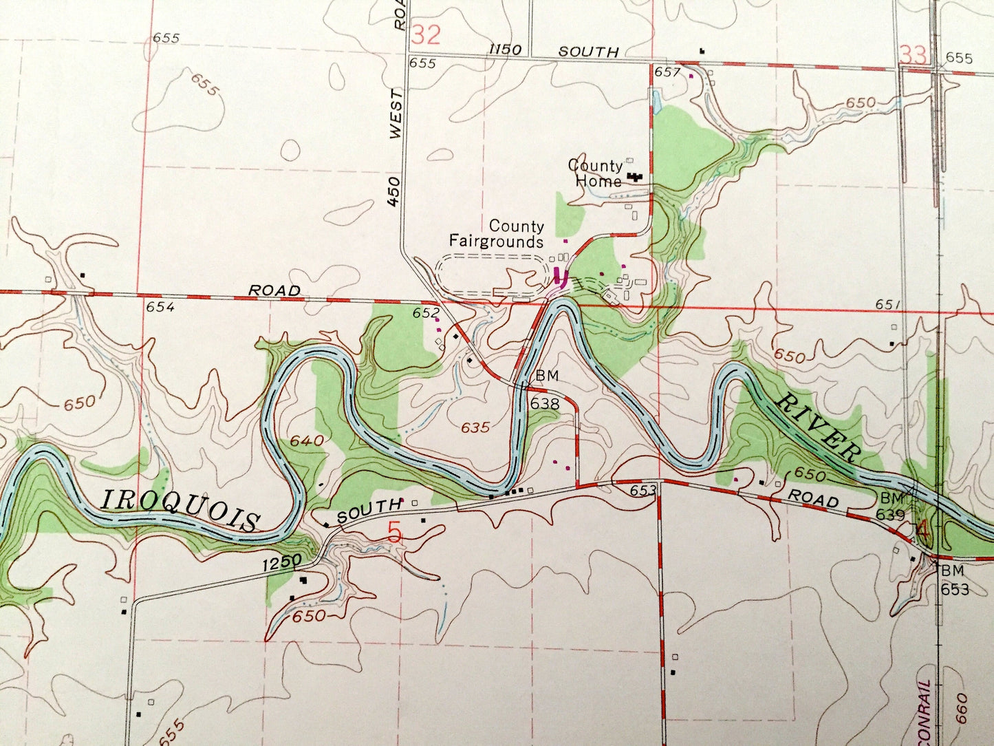 Antique Kentland, Indiana 1961 US Geological Survey Topographic Map – Washington, Iroquois, Jefferson, Grant, Ade, Newton County