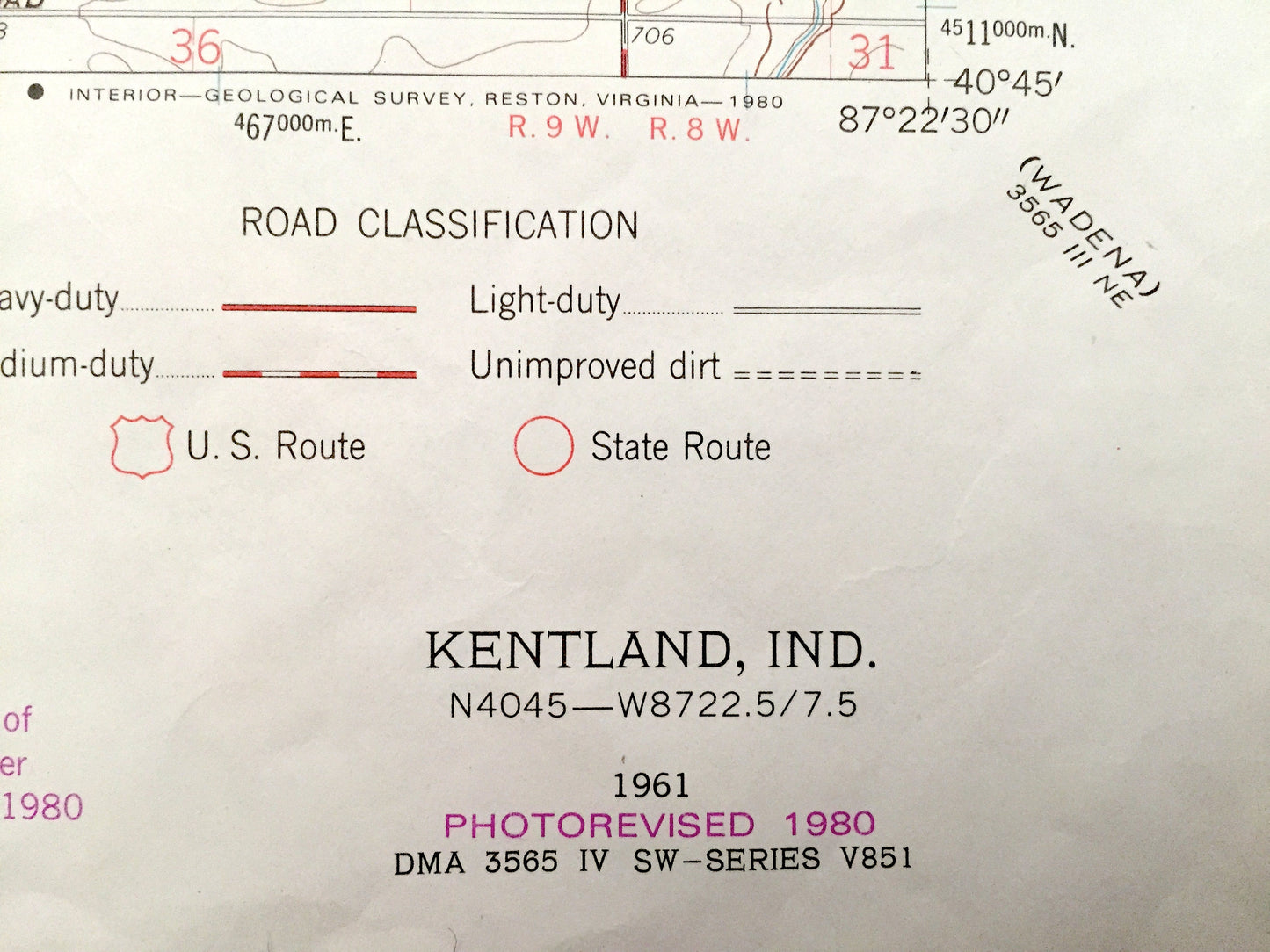 Antique Kentland, Indiana 1961 US Geological Survey Topographic Map – Washington, Iroquois, Jefferson, Grant, Ade, Newton County