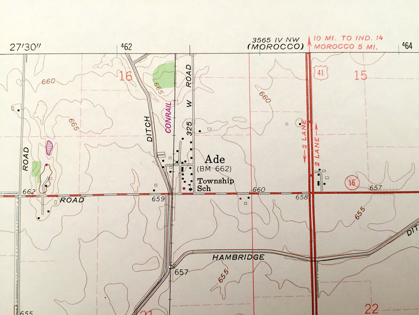 Antique Kentland, Indiana 1961 US Geological Survey Topographic Map – Washington, Iroquois, Jefferson, Grant, Ade, Newton County