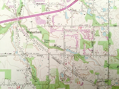 Antique Michigan City, Indiana 1969 US Geological Survey Topographic Map – Michigan, Springfield, Coolspring, Center, La Porte County