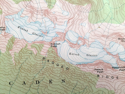Antique Mt. Logan, Washington 1963 US Geological Survey Topographic Map – North Cascades, Mt Baker, Ragged Ridge, Red Mountain, Glaciers