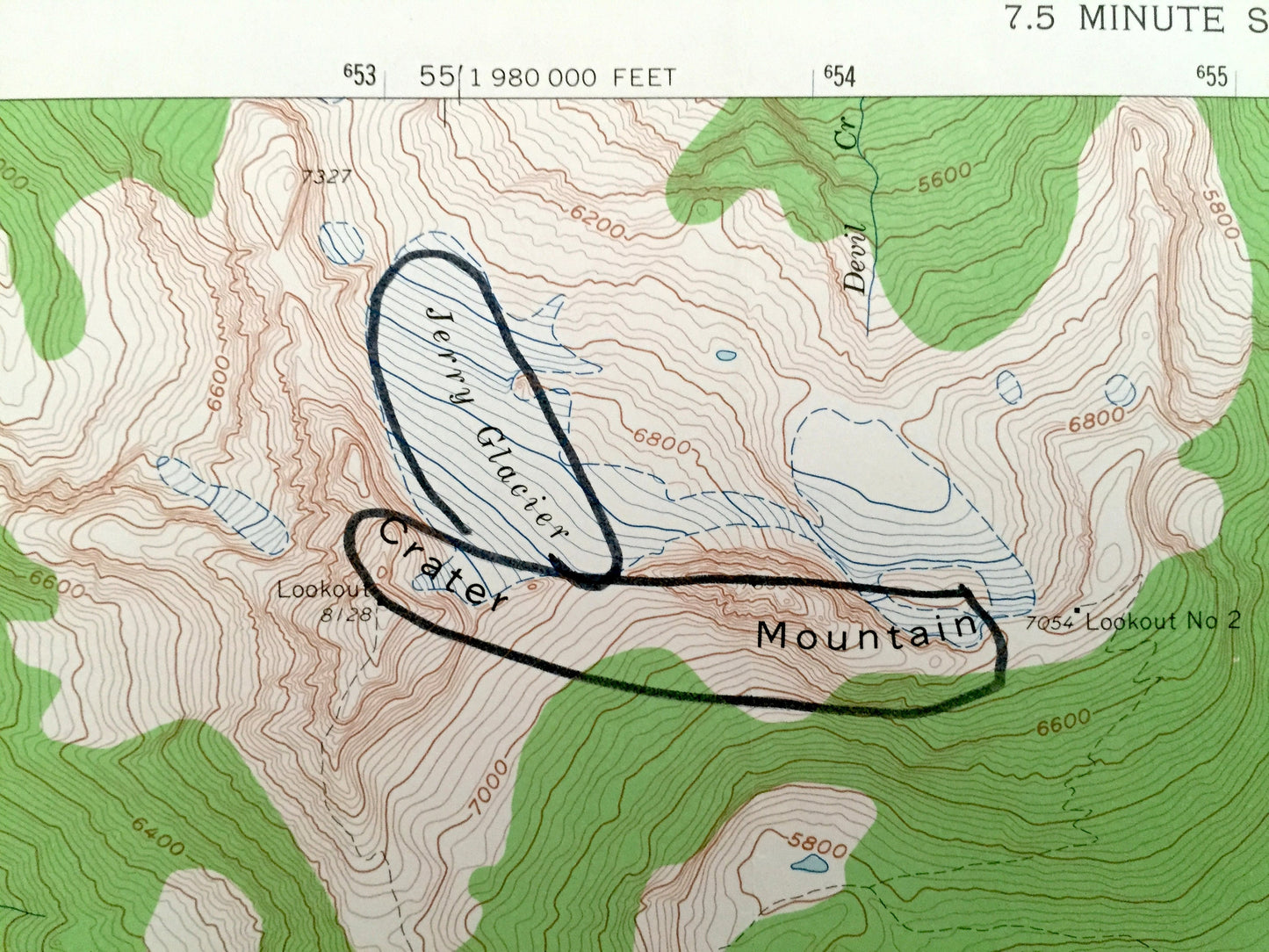 Antique Crater Mountain, Washington 1963 US Geological Survey Topographic Map – Mt Baker National Forest Beebe Mountain Ross Lake Skagit WA