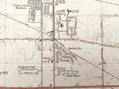 Antique Crown Point, Indiana 1962 US Geological Survey Topographic Map – Ross, Center, Winfield, Merrillville, Ainsworth, Lake County