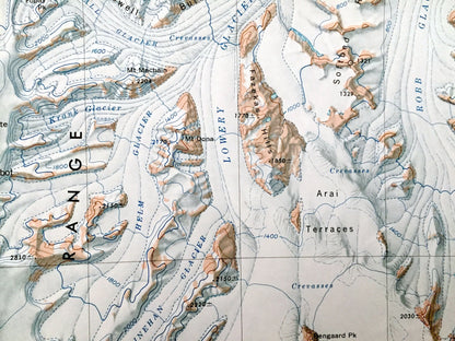 Antique Mount Rabot, Antarctica 1964 US Geological Survey Topographic Map – Marsh Glacier, Queen Elizabeth Range, Nimrod Glacier, Bowden