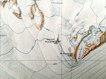 Antique Mount Olympus, Antarctica 1964 US Geological Survey Topographic Map – Byrd Glacier, Byrd Neve, Britannia Range, Hatherton Glacier