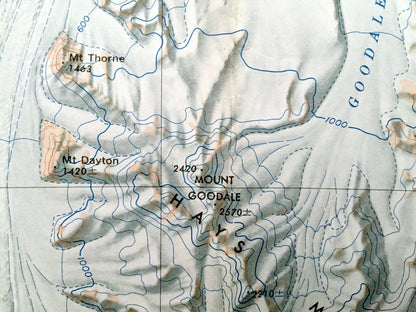 Antique Mount Goodale, Antarctica 1966 US Geological Survey Topographic Map – Ross Ice Shelf, Tapley, Hays, Queen Maud Mountains, Medina
