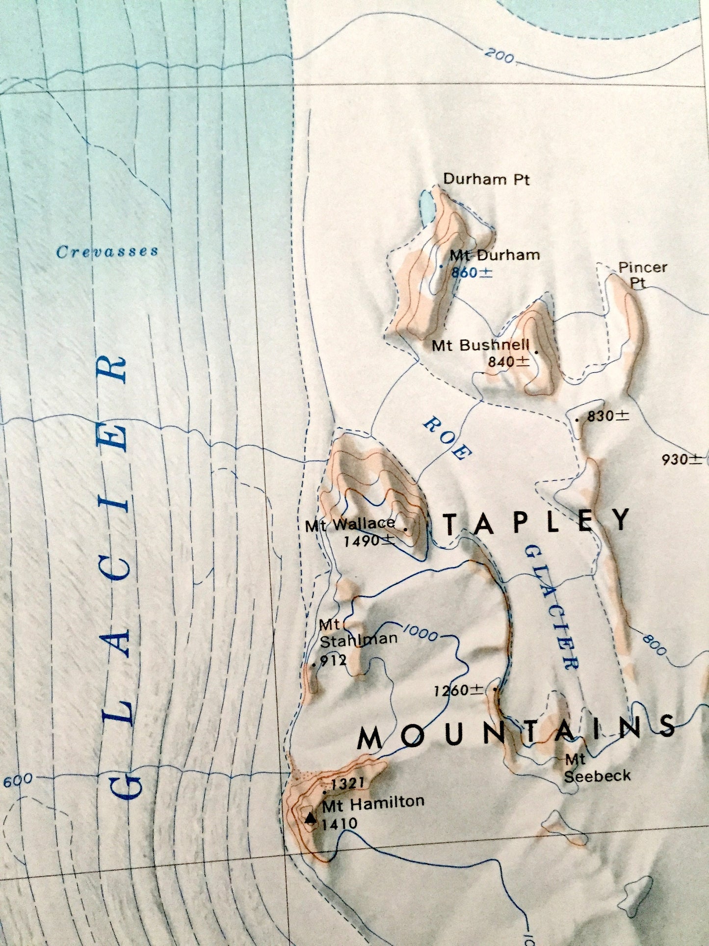 Antique Mount Goodale, Antarctica 1966 US Geological Survey Topographic Map – Ross Ice Shelf, Tapley, Hays, Queen Maud Mountains, Medina