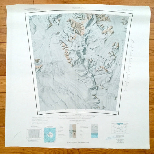 Antique Nilsen Plateau, Antarctica 1966 US Geological Survey Topographic Map – Queen Maud Mountains, Amundsen Glacier Camp, Scott Glacier
