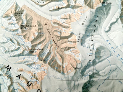 Antique Nilsen Plateau, Antarctica 1966 US Geological Survey Topographic Map – Queen Maud Mountains, Amundsen Glacier Camp, Scott Glacier
