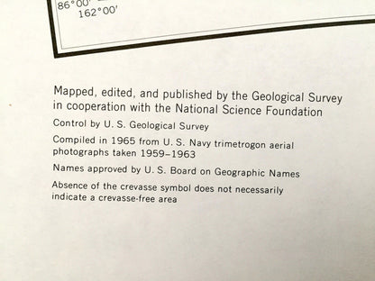 Antique Plunket Point, Antarctica 1965 US Geological Survey Topographic Map – Grosvenor Mountains, Dominion Range, Shackleton Ice Falls