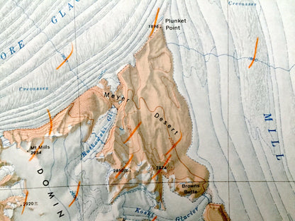 Antique Plunket Point, Antarctica 1965 US Geological Survey Topographic Map – Grosvenor Mountains, Dominion Range, Shackleton Ice Falls
