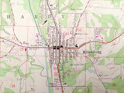 Antique Millersburg, Ohio 1961 US Geological Survey Topographic Map – Holmes County, Killbuck, Mechanic, Monroe, Hardy, Prairie, Ripley, OH