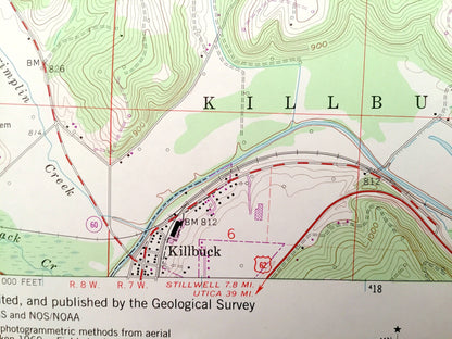 Antique Millersburg, Ohio 1961 US Geological Survey Topographic Map – Holmes County, Killbuck, Mechanic, Monroe, Hardy, Prairie, Ripley, OH