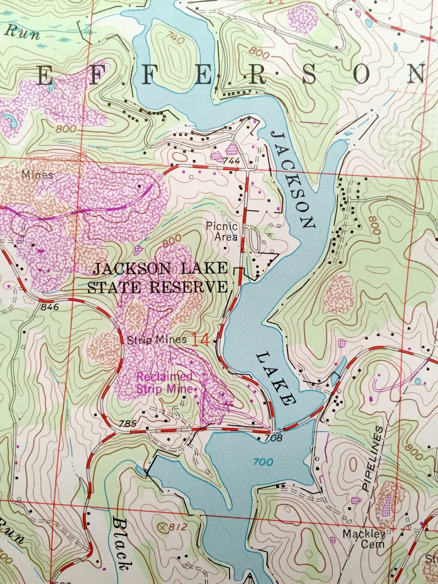 Antique Oak Hill, Ohio 1961 US Geological Survey Topographic Map – Jackson County, Franklin, Jefferson, Madison, Bloomfield, Pyro, Lake, OH