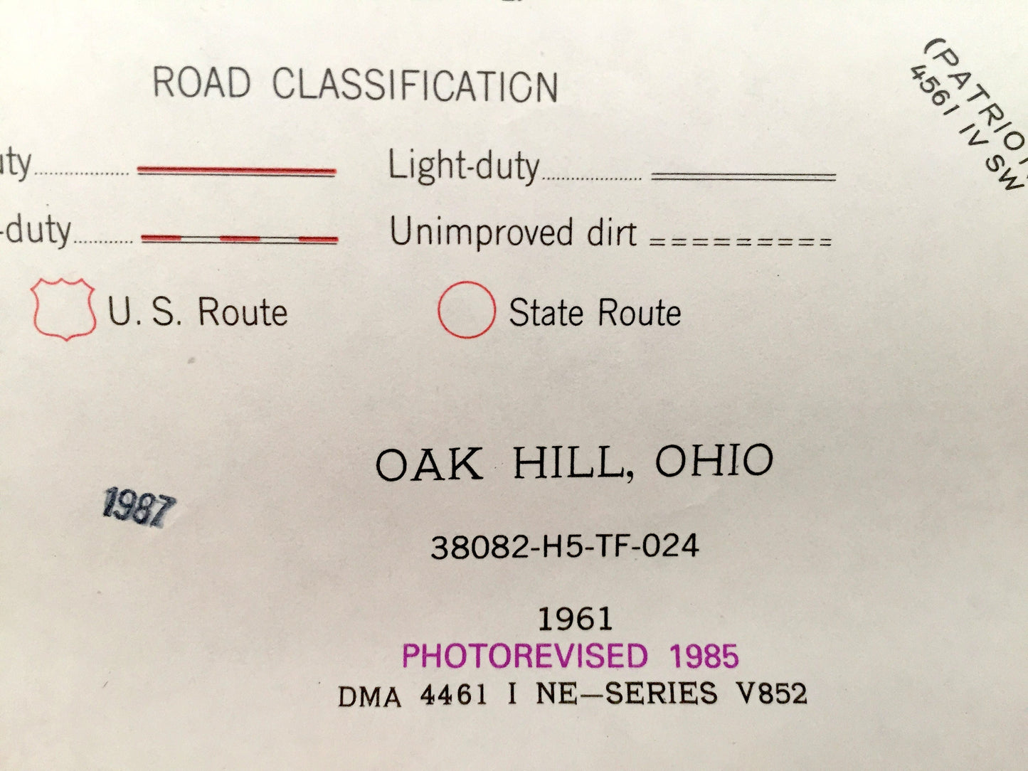 Antique Oak Hill, Ohio 1961 US Geological Survey Topographic Map – Jackson County, Franklin, Jefferson, Madison, Bloomfield, Pyro, Lake, OH