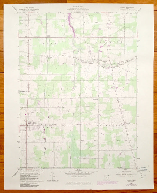 Antique Orwell, Ohio 1960 US Geological Survey Topographic Map – Rome, New Lyme, Colebrook, Dodgeville, South New Lyme, Ashtabula, Trumbull