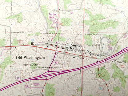 Antique Old Washington, Ohio 1962 US Geological Survey Topographic Map – Jefferson, Madison, Wills, Center, Elizabethtown, Easton, Winterset