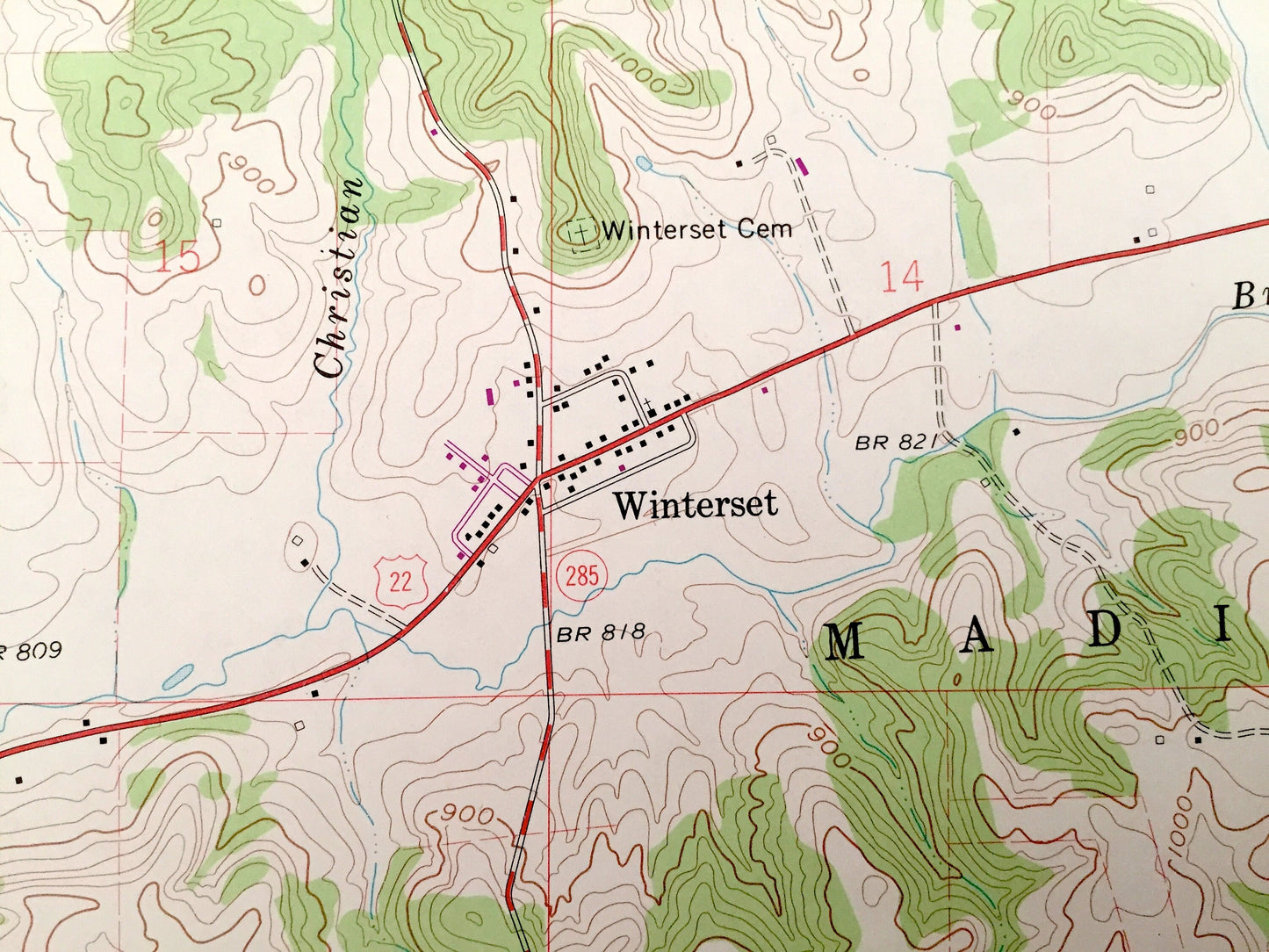 Antique Old Washington, Ohio 1962 US Geological Survey Topographic Map – Jefferson, Madison, Wills, Center, Elizabethtown, Easton, Winterset