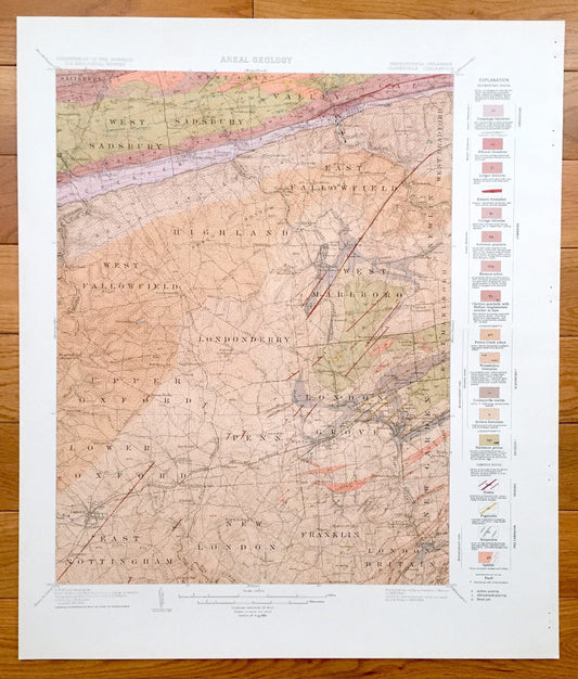 Antique Coatesville, Pennsylvania 1931 US Geological Survey Topographic Map – Oxford, Westgrove, Parkesburg, Lincoln Univ, Chester County