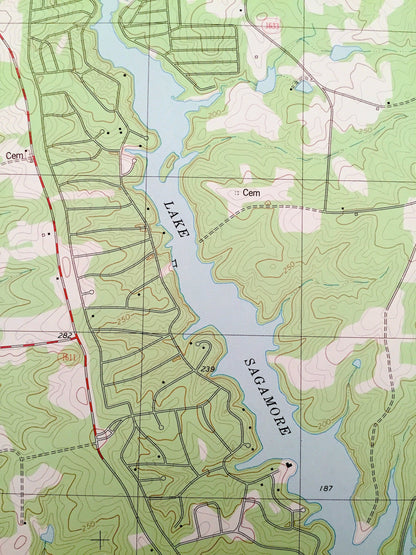 Antique Bunn, North Carolina 1978 US Geological Survey Topographic Map – Franklin, Nash County, Seven Paths, Daddysville, Lake Sagamore, NC