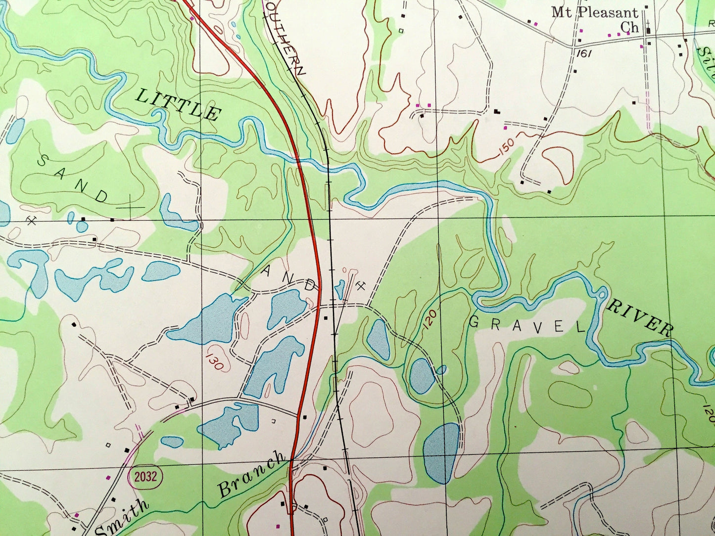 Antique Bunnlevel, North Carolina 1956 US Geological Survey Topographic Map – Senter, Harnet, Linden, Fonville, Walkertown, Harnett County