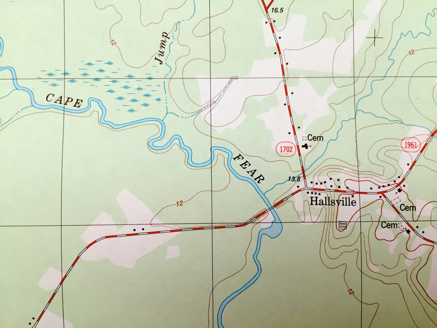 Antique Beulaville, North Carolina 1981 US Geological Survey Topographic Map – Hallsville, Sarecta, Cabin, Jacksons Crossroads, Catherine Sq