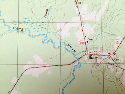 Antique Beulaville, North Carolina 1981 US Geological Survey Topographic Map – Hallsville, Sarecta, Cabin, Jacksons Crossroads, Catherine Sq