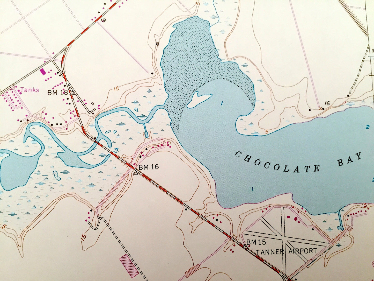Antique Port Lavaca, Texas 1952 US Geological Survey Topographic Map – Chocolate Bayou, Chocolate Bay, Calhoun County