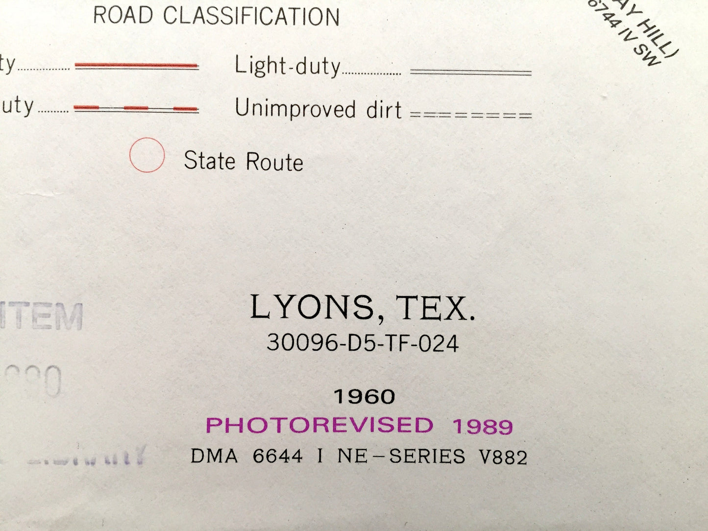 Antique Lyons, Texas 1960 US Geological Survey Topographic Map – Center Line, Davidson, Burleson County