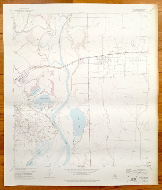 Antique Lolita, Texas 1952 US Geological Survey Topographic Map – Vanderbilt, Redfish Lake, Lavaca River, Menefee Lake No 1 & 2