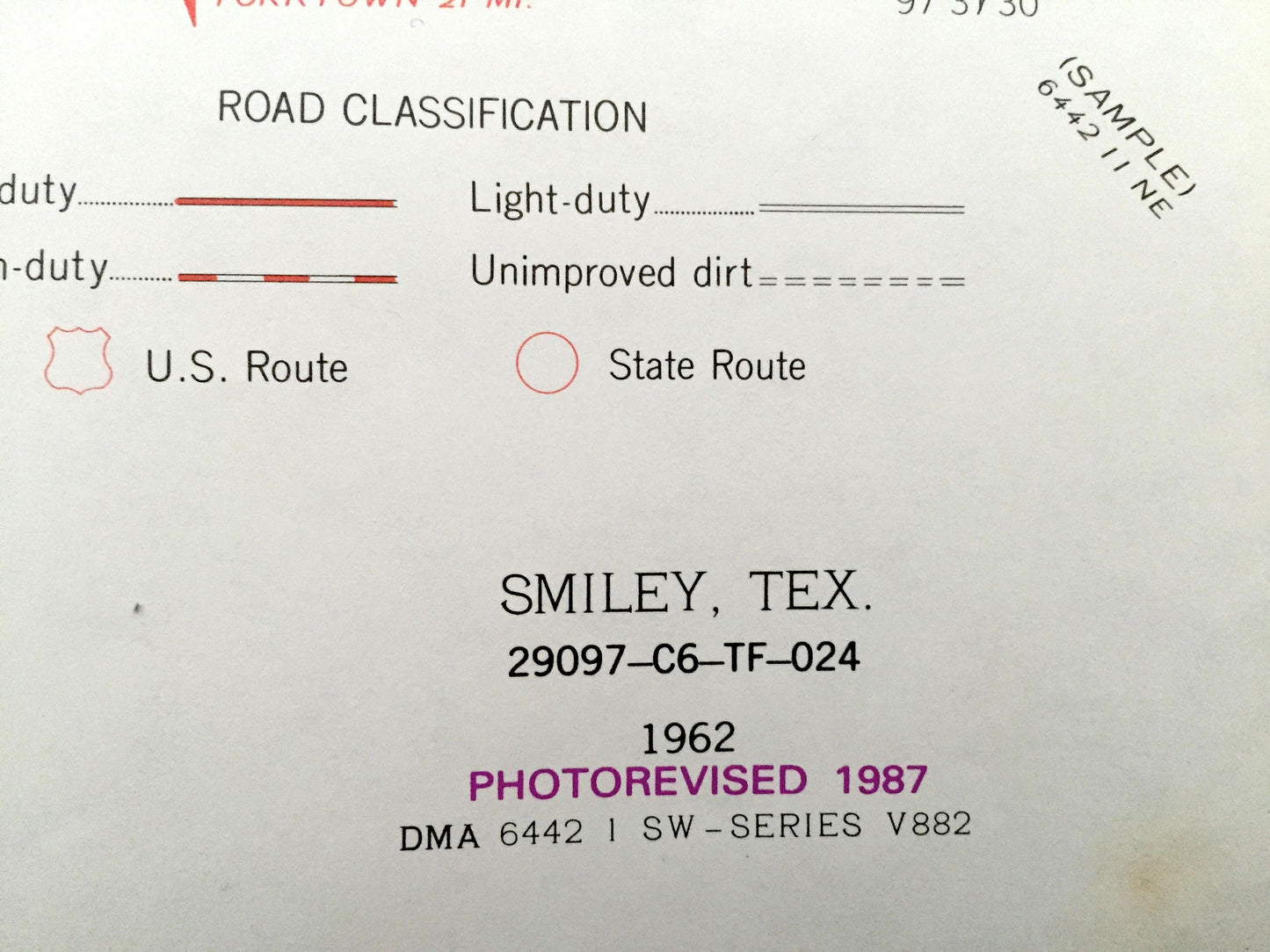 Antique Smiley, Texas 1962 US Geological Survey Topographic Map – Gonzales County, Lake Patterson, Sandies Creek, Long Hollow, Wickey Branch
