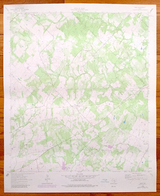 Antique Dale, Texas 1964 US Geological Survey Topographic Map – St John Colony, Taylorsville, Bastrop & Caldwell Counties
