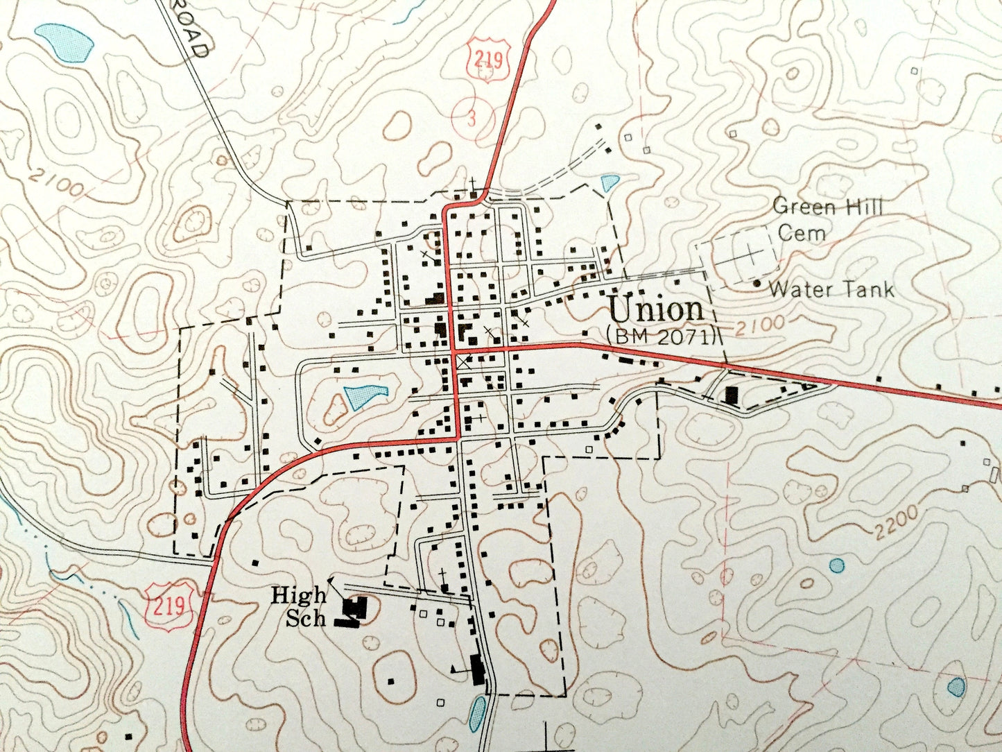 Antique Union, West Virginia 1971 US Geological Survey Topographic Map – Wolf Creek, Springfield, Raines Corner, Sweet Springs, Willow Bend