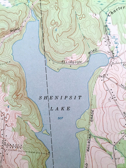 Antique Ellington, Connecticut 1967 US Geological Survey Topographic Map – Stafford, Somers, Tolland, Crystal Lake, Somersville, Enfield, CT