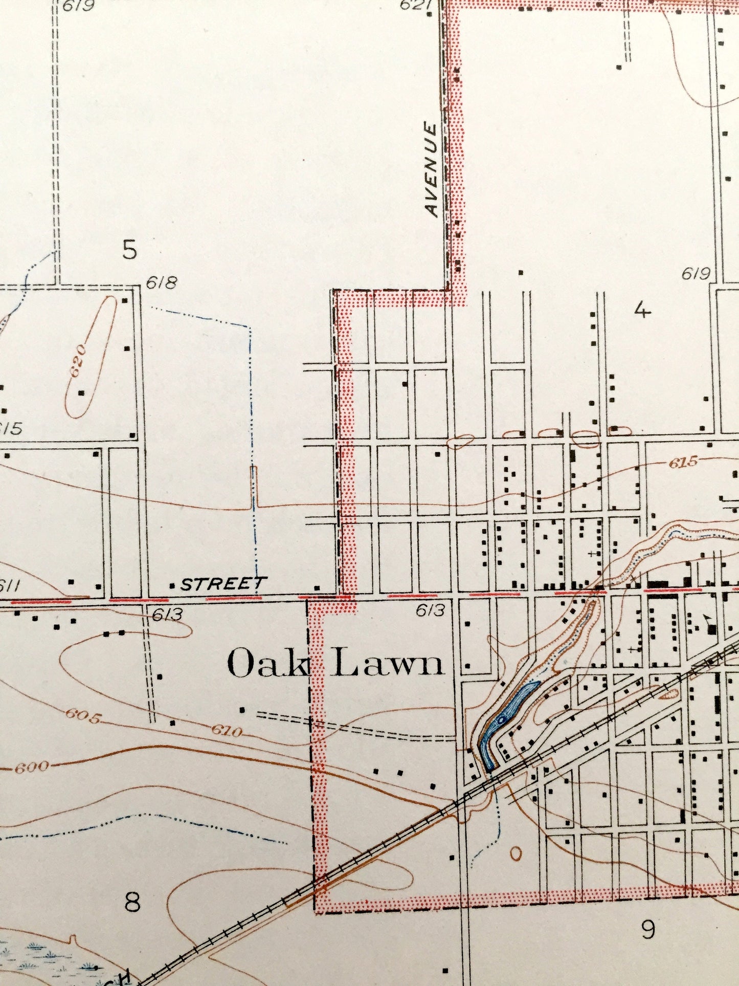 Antique Palos Park, Illinois 1928 US Geological Survey Topographic Map – Orland Park, Bremen, Worth, Oak Lawn, Stickney, Lyons, Chicago, IL
