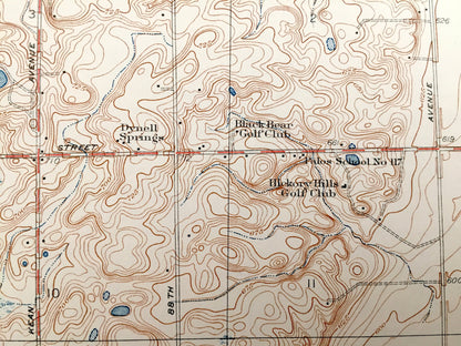 Antique Palos Park, Illinois 1928 US Geological Survey Topographic Map – Orland Park, Bremen, Worth, Oak Lawn, Stickney, Lyons, Chicago, IL