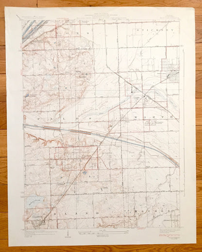 Antique Palos Park, Illinois 1928 US Geological Survey Topographic Map – Orland Park, Bremen, Worth, Oak Lawn, Stickney, Lyons, Chicago, IL
