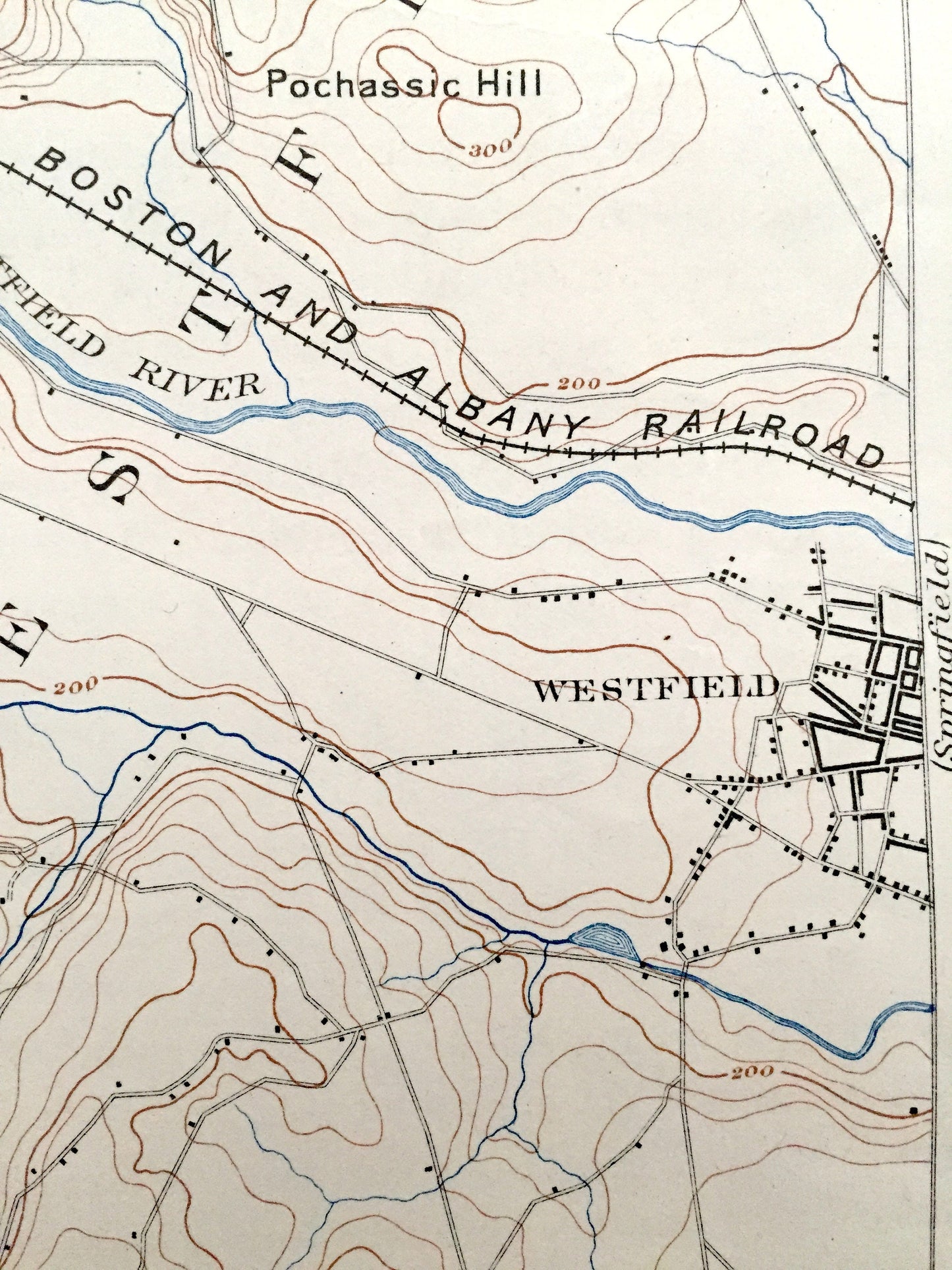 Antique Granville, Massachusetts 1895 US Geological Survey Topographic Map – Montgomery, Blanford, Westfield & Hartland, Granby, Connecticut