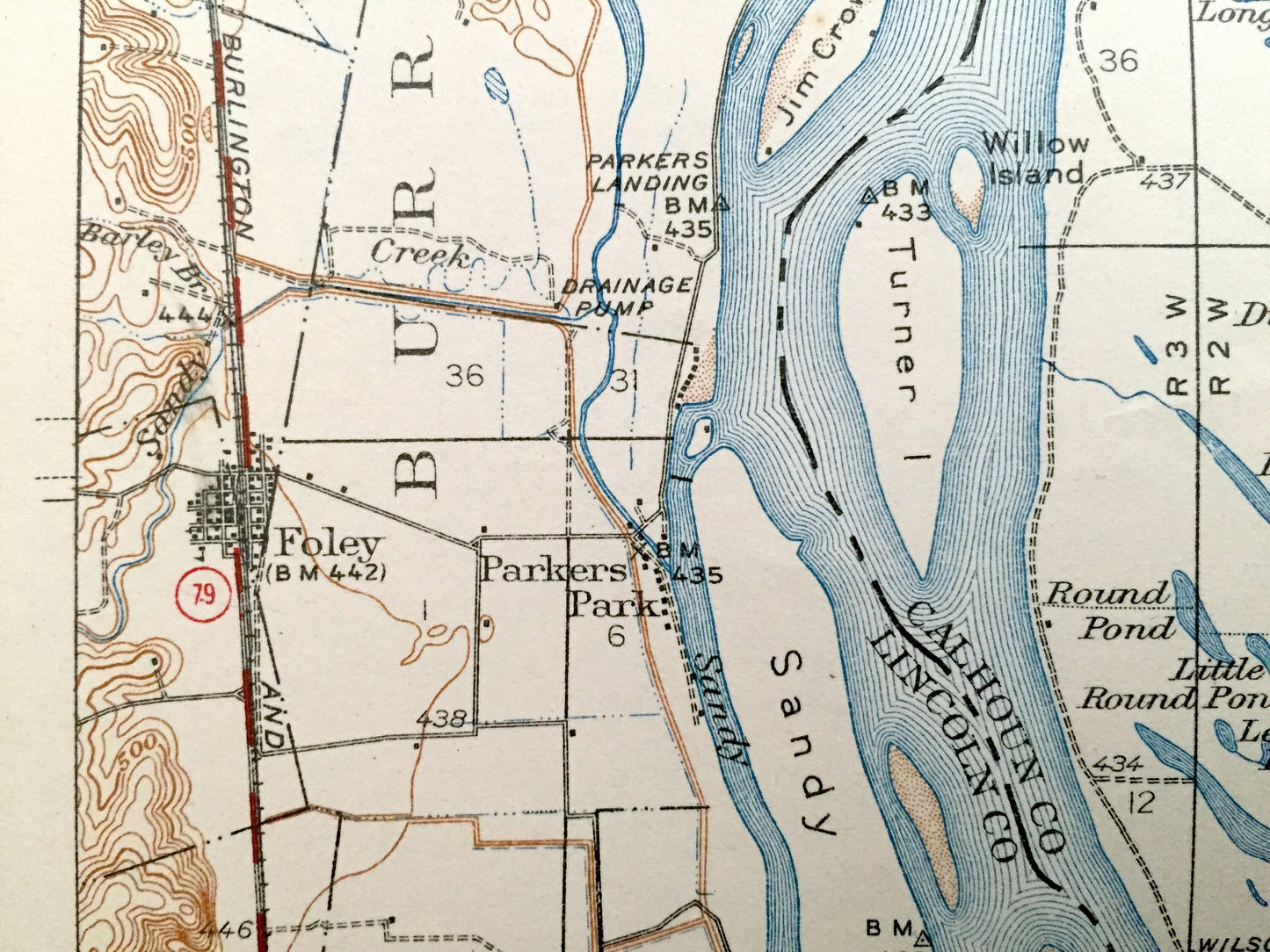 Antique Hardin, Illinois 1938 US Geological Survey Topographic Map – Foley, Missouri, Greene, Jersey, Calhoun, Pike, Lincoln County, IL