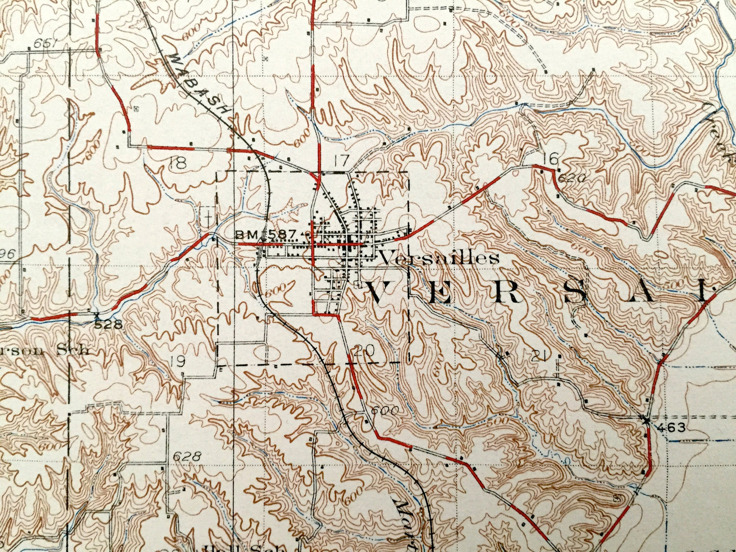 Antique Meredosia, Illinois 1931 US Geological Survey Topographic Map – Versailles, Naples, Bluffs, Cooperstown, Perry, Elkhorn, Mt Sterling