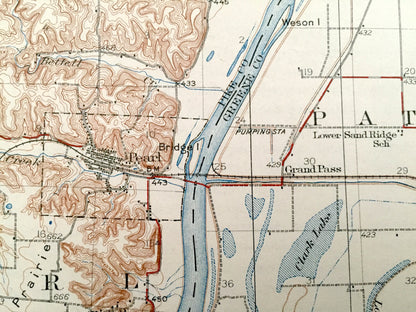 Antique Pearl, Illinois 1930 US Geological Survey Topographic Map – Pike, Calhoun, Greene County, Kampsville, Eldred, Hillview, Bluffdale IL