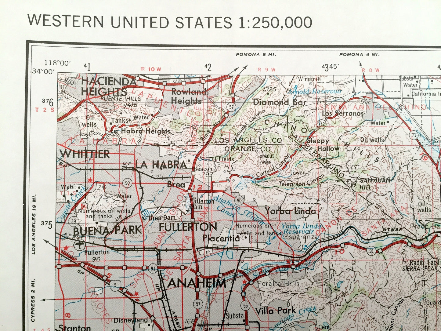 Antique Santa Ana, California 1959 US Geological Survey Topographic Map – Newport Beach, Huntington, Anaheim, Palm Springs, Coachella, CA