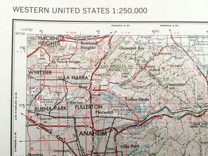 Antique Santa Ana, California 1959 US Geological Survey Topographic Map – Newport Beach, Huntington, Anaheim, Palm Springs, Coachella, CA