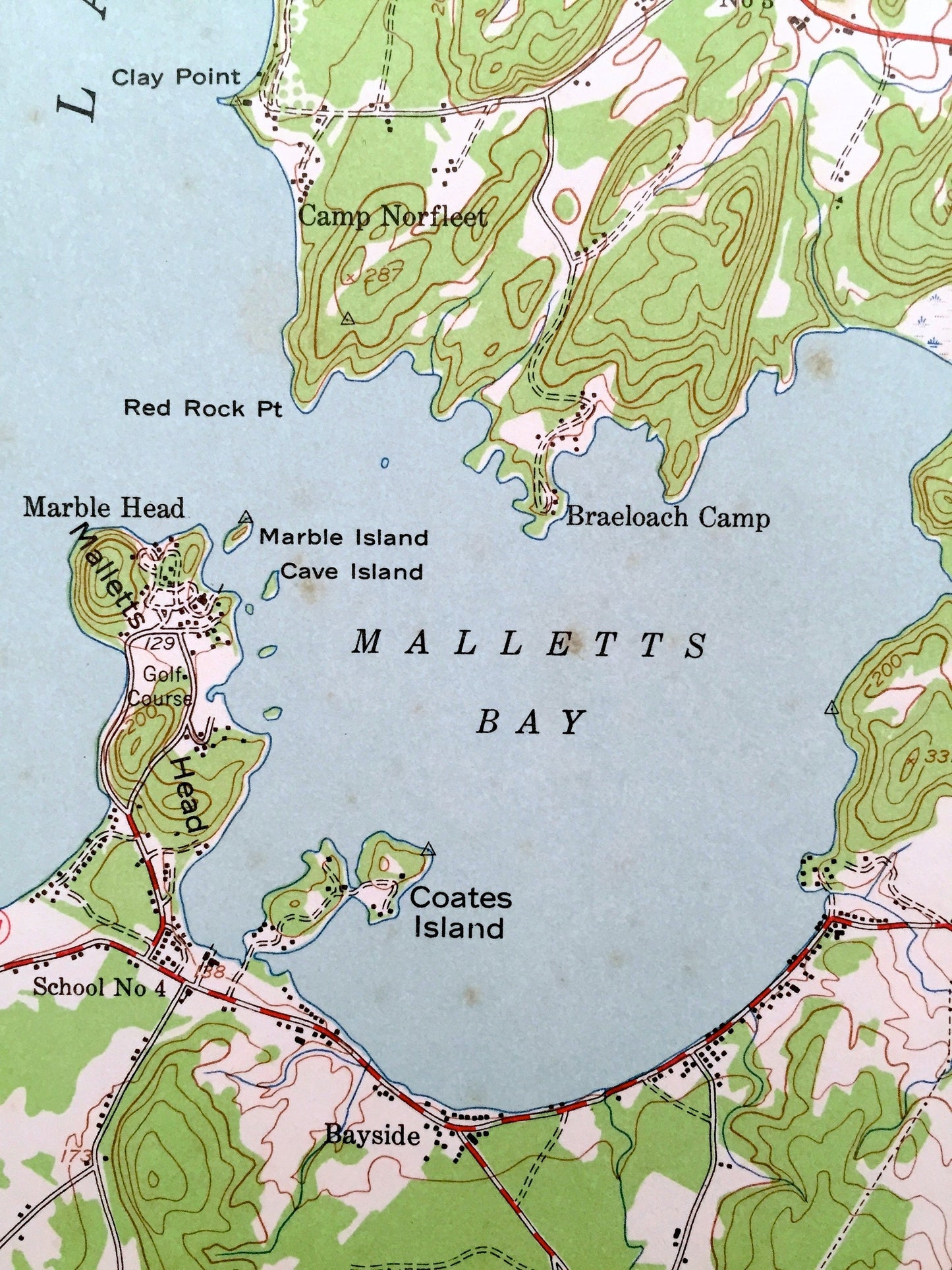 Antique Milton, Vermont 1948 US Geological Survey Topographic Map – Lake Champlain, Georgia, Westford, Cochester, Essex, Burlington, VT