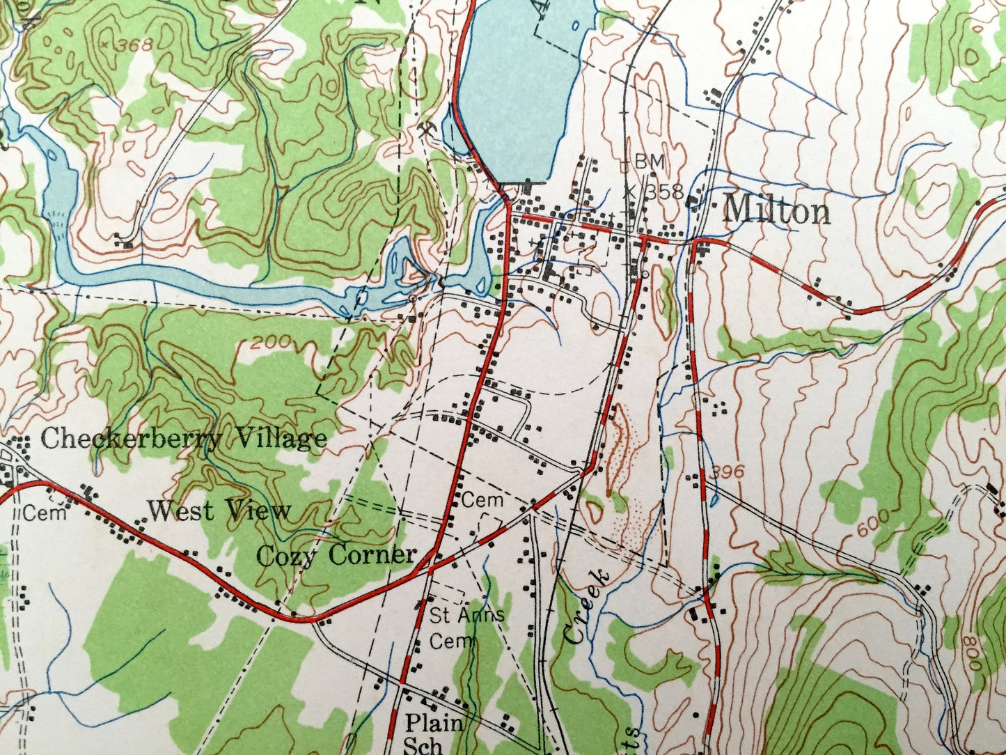 Antique Milton, Vermont 1948 US Geological Survey Topographic Map – Lake Champlain, Georgia, Westford, Cochester, Essex, Burlington, VT