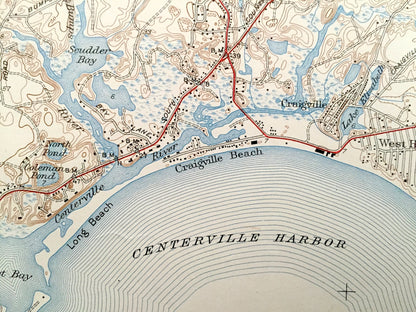 Antique Hyannis, Massachusetts 1942 US Geological Survey Topographic Map – Cape Cod, Hyannisport, Barnstable, Yarmouth, Pond Village, MA